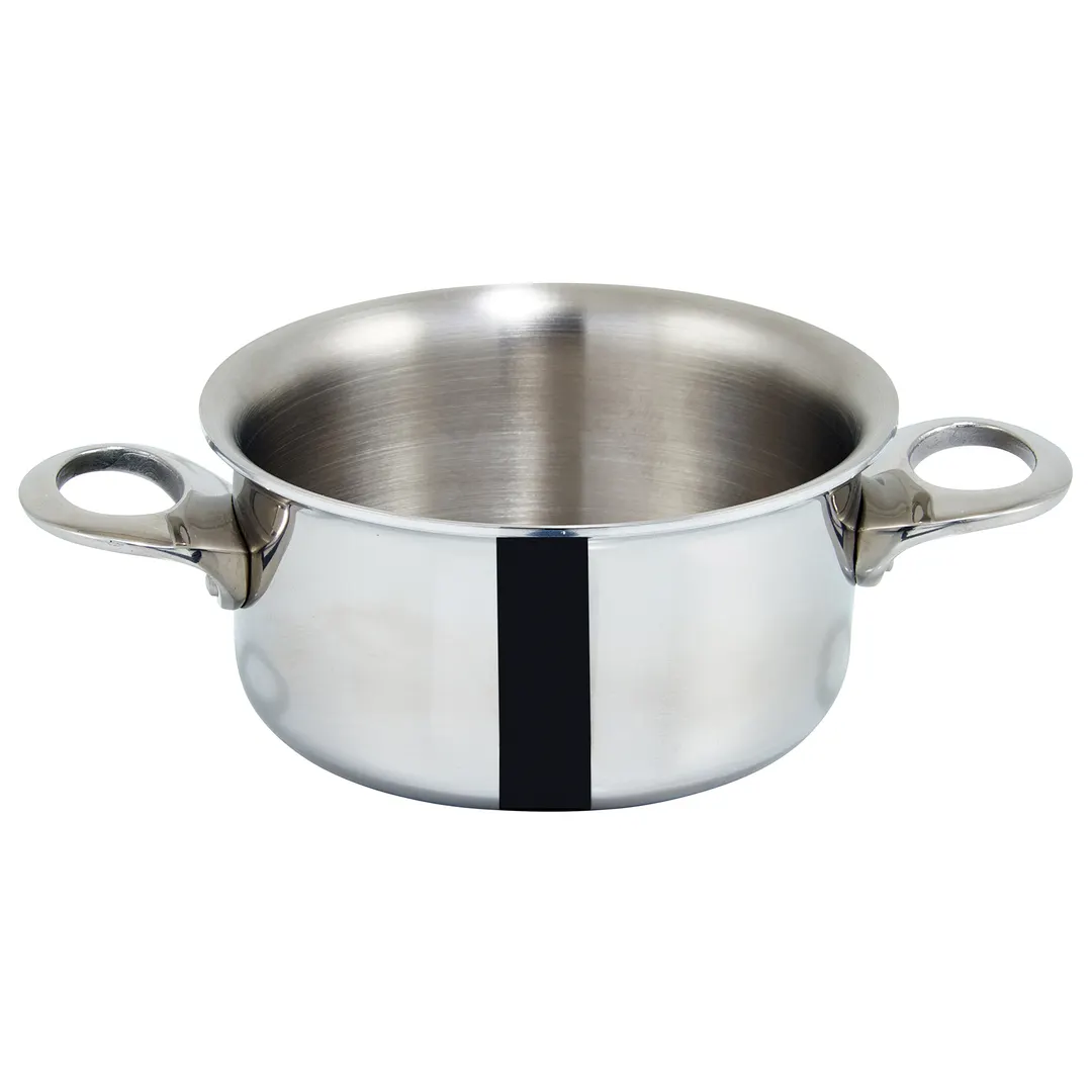 Winco DCCR-3S 3-3/4" 15 Oz. Tri-Ply Stainless Steel Mini Casserole- Round