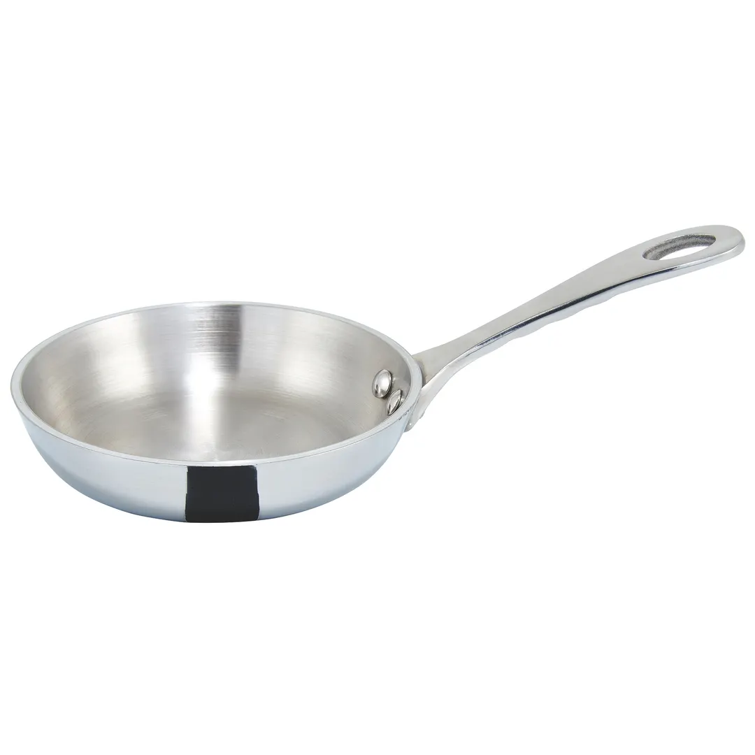 Winco DCFP-4S 4" Tri-Ply Stainless Steel 5 Oz. Mini Fry Pan - Round