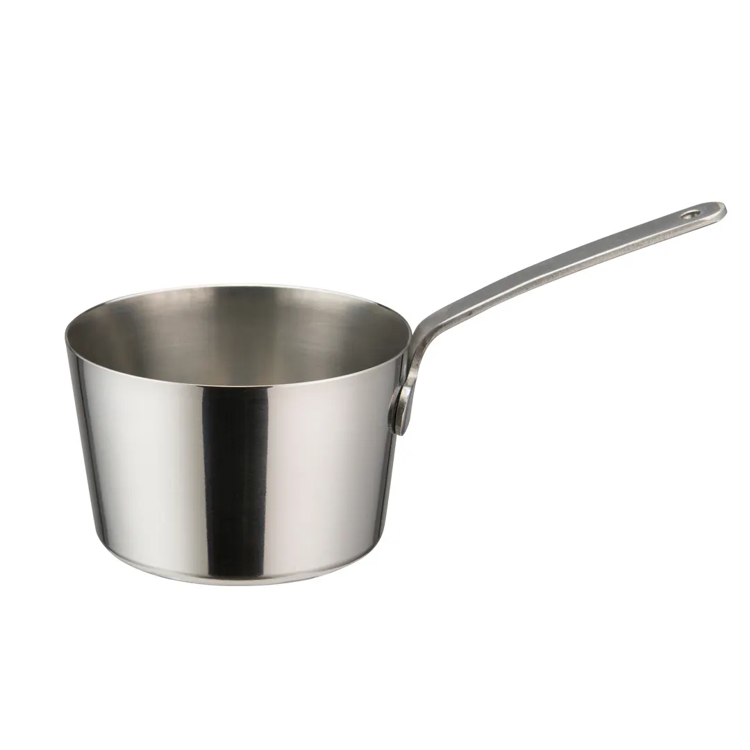 Winco DCWB-101S S4 Oz. Tapered 2-3/4" Diameter Mini Sauce Pan Serving Dish with Handle