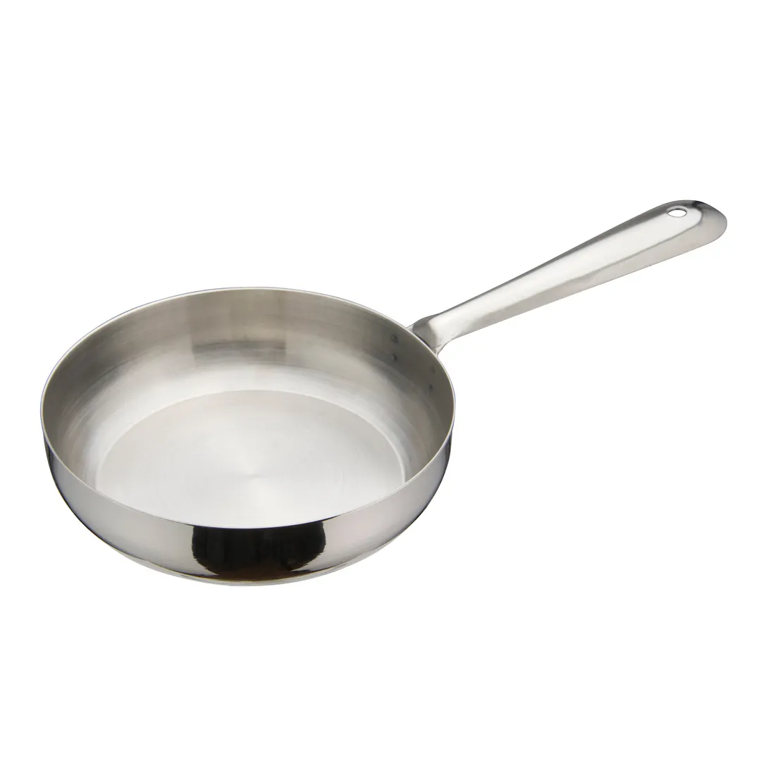 Winco DCWC-103S Stainless Steel 5" Diameter 12 Oz. Mini Fry Pan Serving Dish with Handle