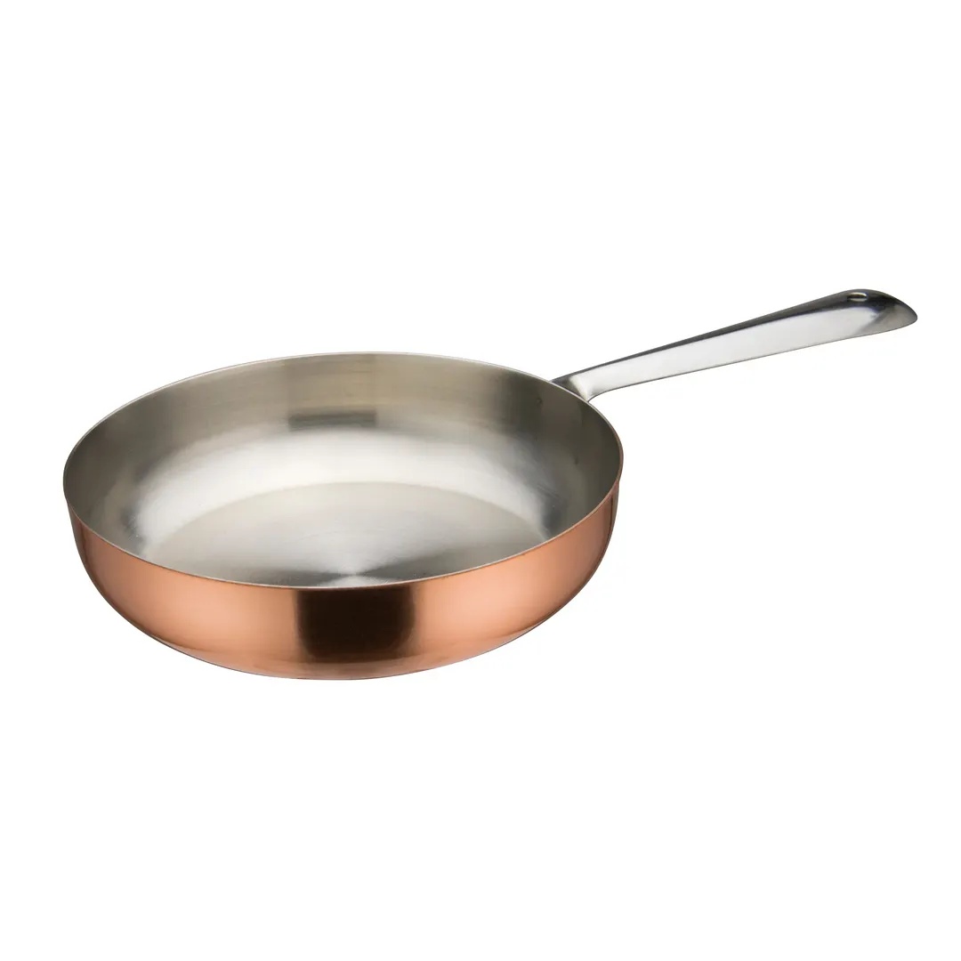 Winco DCWC-201C Copper Plated Steel 5-1/2" Diameter 11 Oz. Mini Fry Pan Serving Dish with Handle