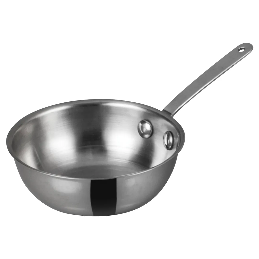 Winco DCWD-101S Stainless Steel 3-3/8" Diameter 3 Oz. Mini Wok Serving Dish with Handle