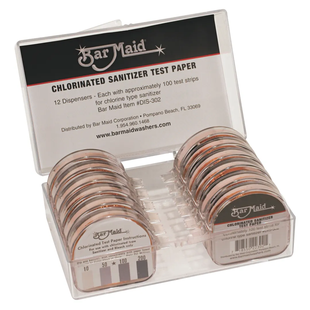 Winco DIS-302 Bar Maid, Sanitizer Test Strips Dispenser, Chlorinated Strips, 100 Strips Per Dispenser - 12 Dispenser Per Box
