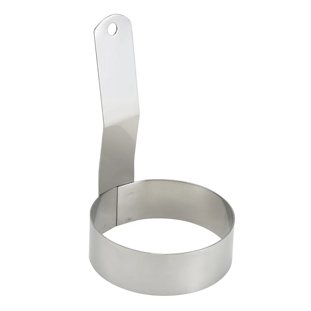 Winco EGR-3 3" Round Stainless Steel Egg Ring with Handle