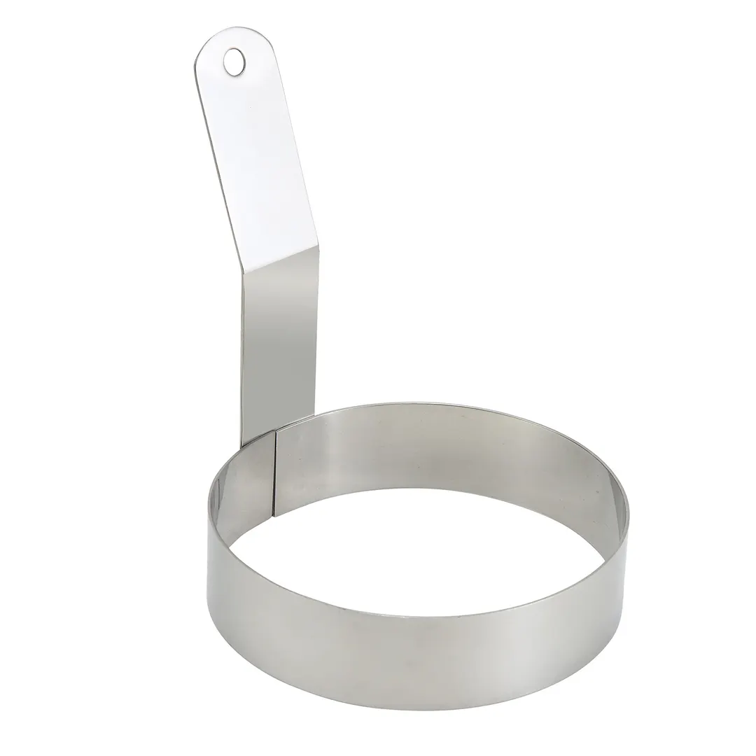 Winco EGR-4, 4" Round Stainless Steel Egg Ring with Handle