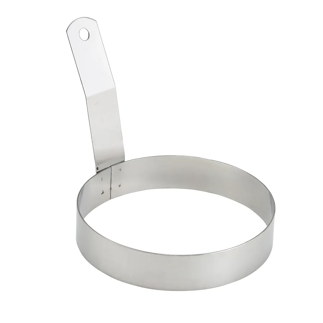 Winco EGR-5 5" Round Stainless Steel Egg Ring with Handle