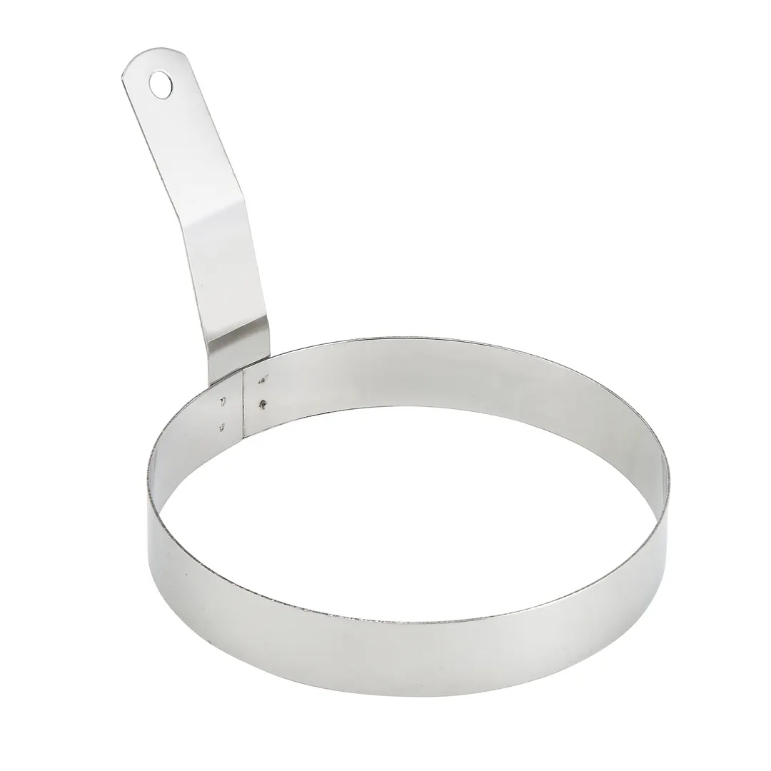 Winco EGR-6 6" Round Stainless Steel Egg Ring with Handle