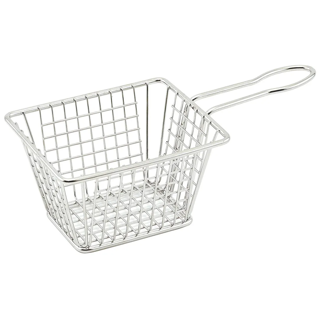 Winco FBM-544T 5" Rectangular Stainless Steel Fry Basket / Dishwasher Safe