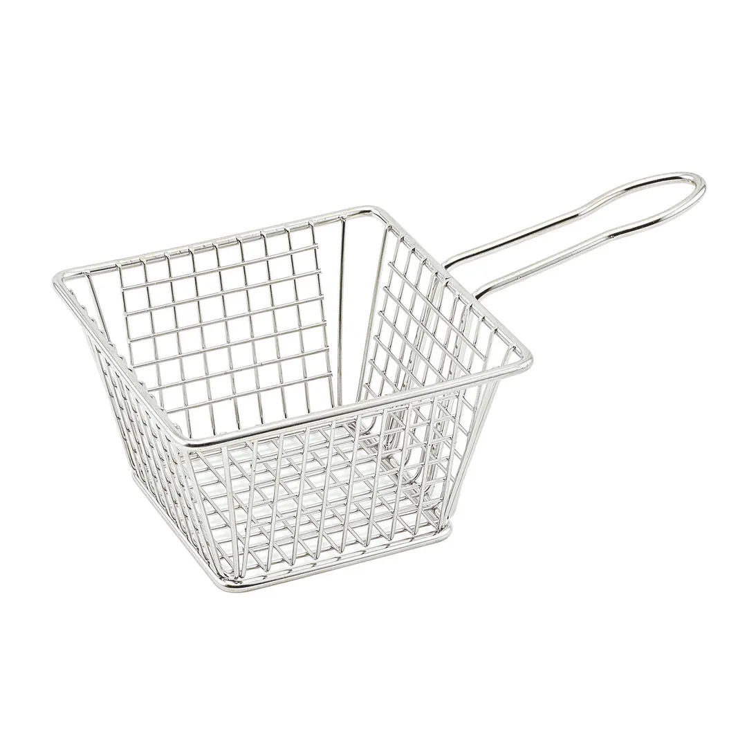Winco FBM-554S 5" Square Stainless Steel Fry Basket / Dishwasher Safe