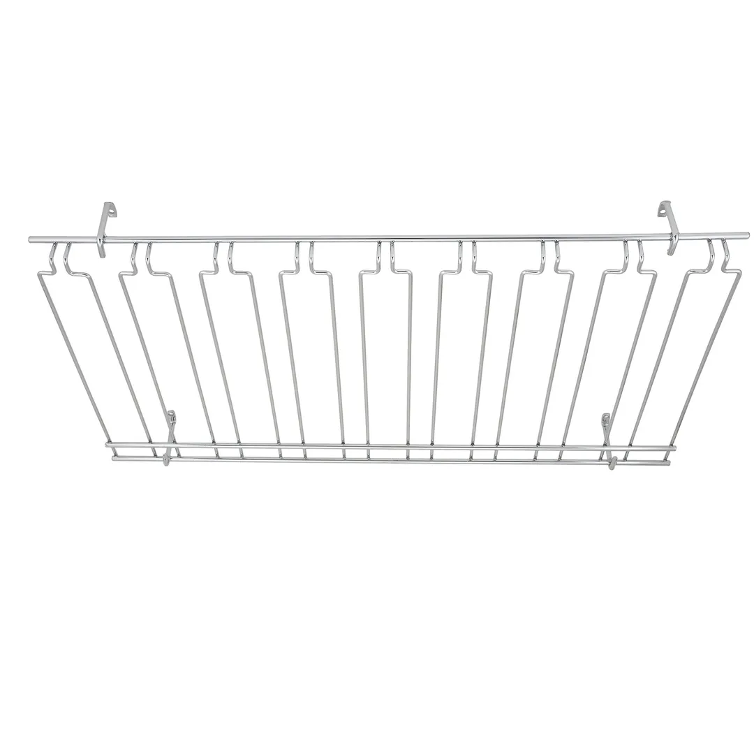 Winco GHC-1836 Chrome Plated Wire Bar Glass Rack with 8 Slot, 18" x 36"