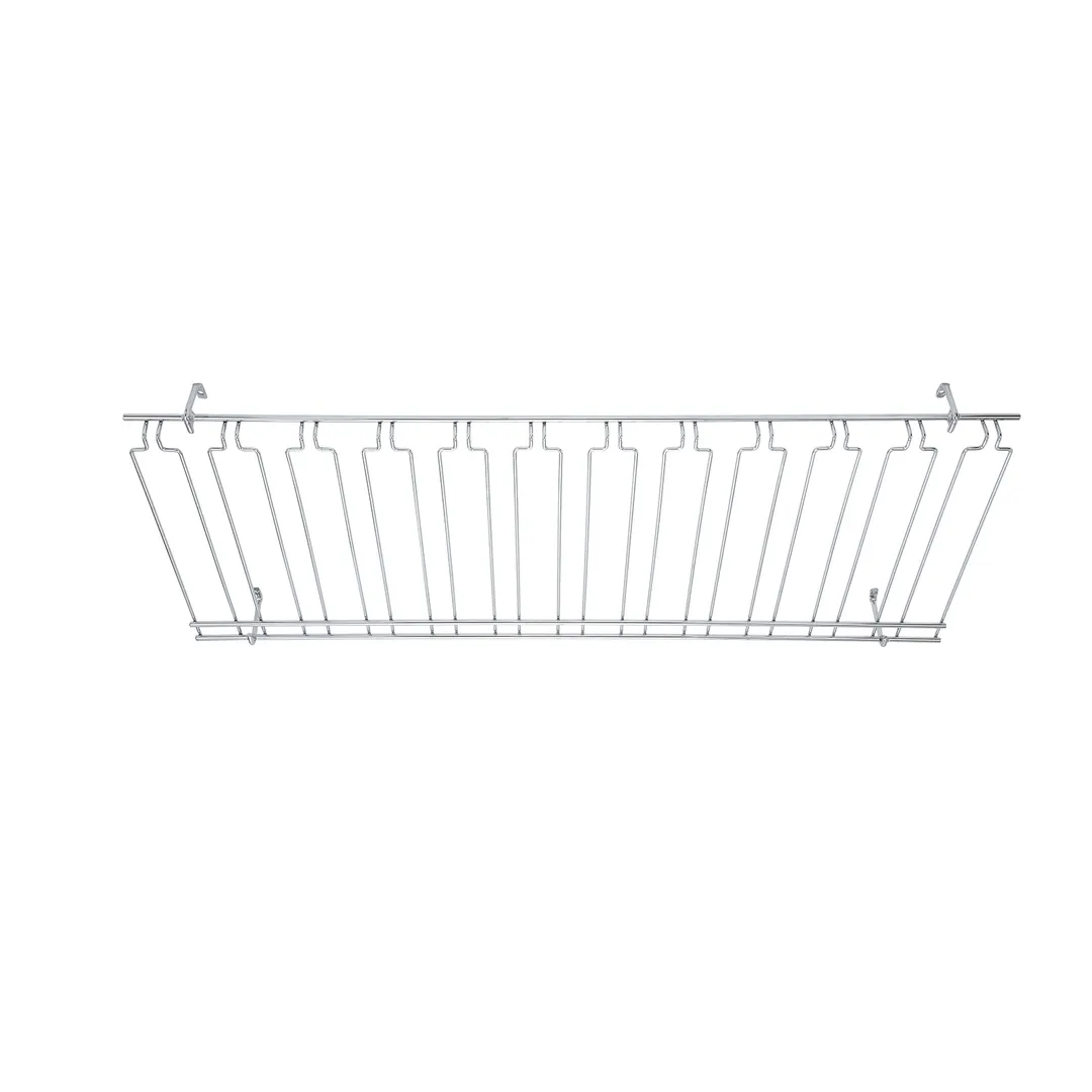 Winco GHC-1848 11 Slot Chrome Plated Wire Bar Glass Rack, 18" x 48"