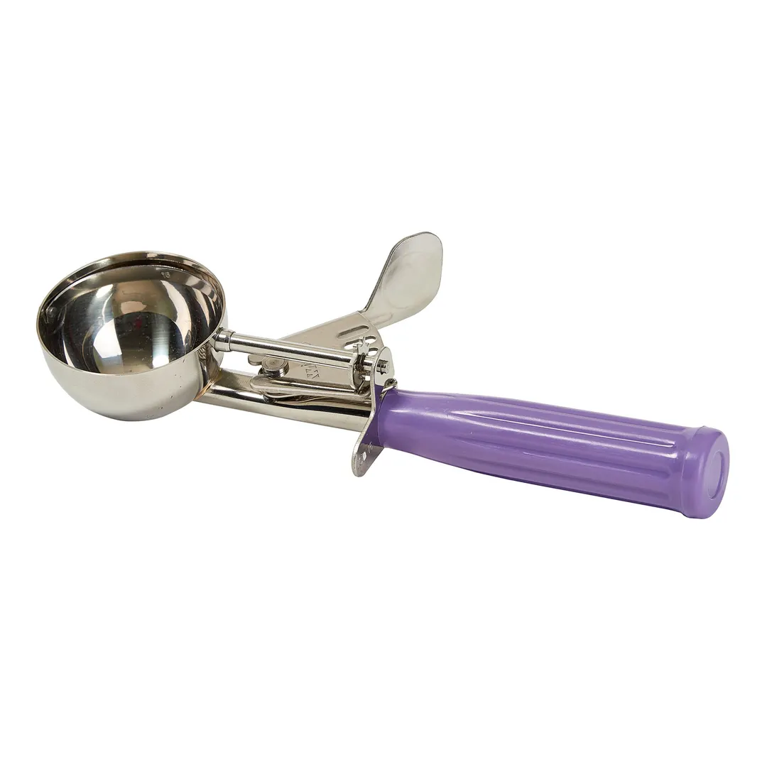 Winco ICD-16P 2.75 Oz. Allergen Free Purple Handle Stainless Steel Ice Cream Disher