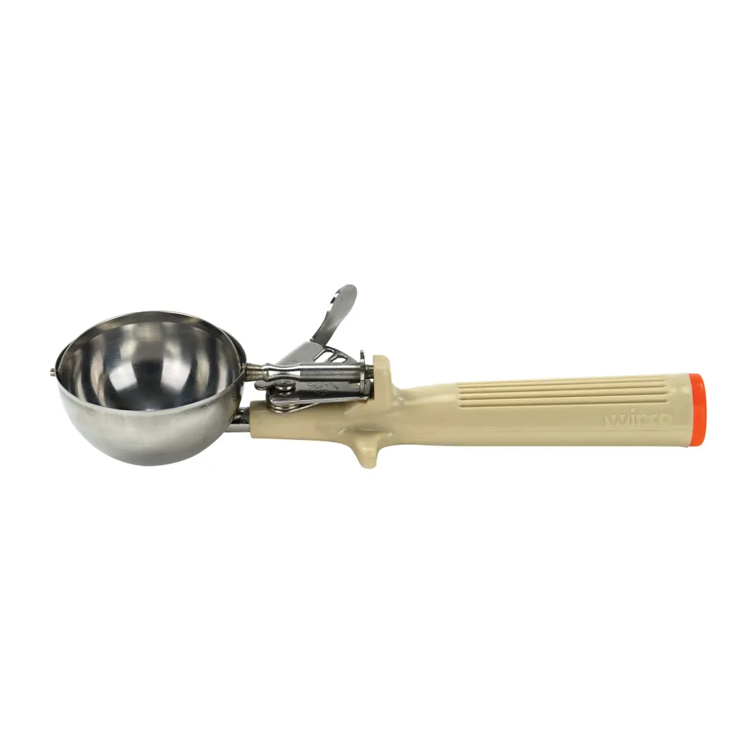 Winco ICOP-10 Round 3.25 Oz. Stainless Steel One-Piece Deluxe Food Disher, Size #10