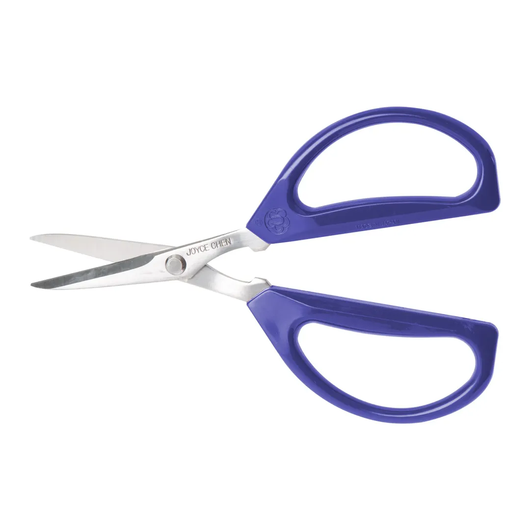 Winco KCHZ09008 - Kitchen Shears, 2‑Pack Scissors with Blue Handles, Stainless Steel Blades - 2/Pack