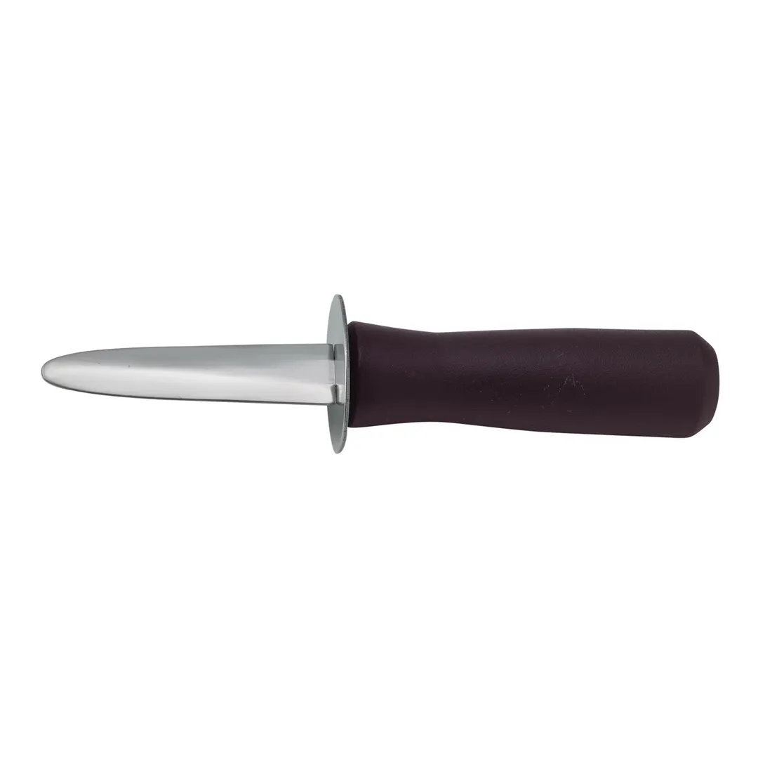 Winco KCL-5P 3" Oyster Stainless Steel Knife with Black Plastic Handle