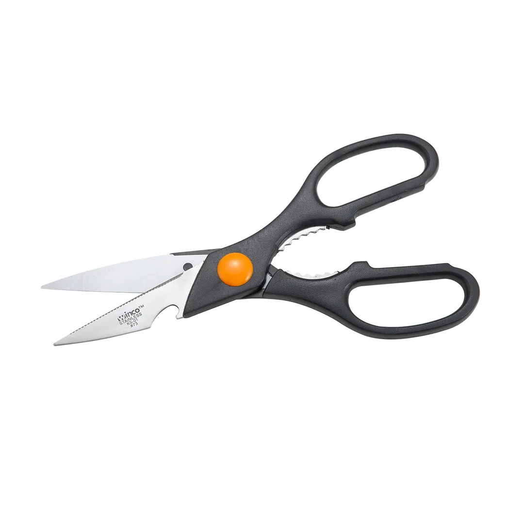 Winco KS-01 Stainless Steel Kitchen Shears w/ Plastic Grip Handles