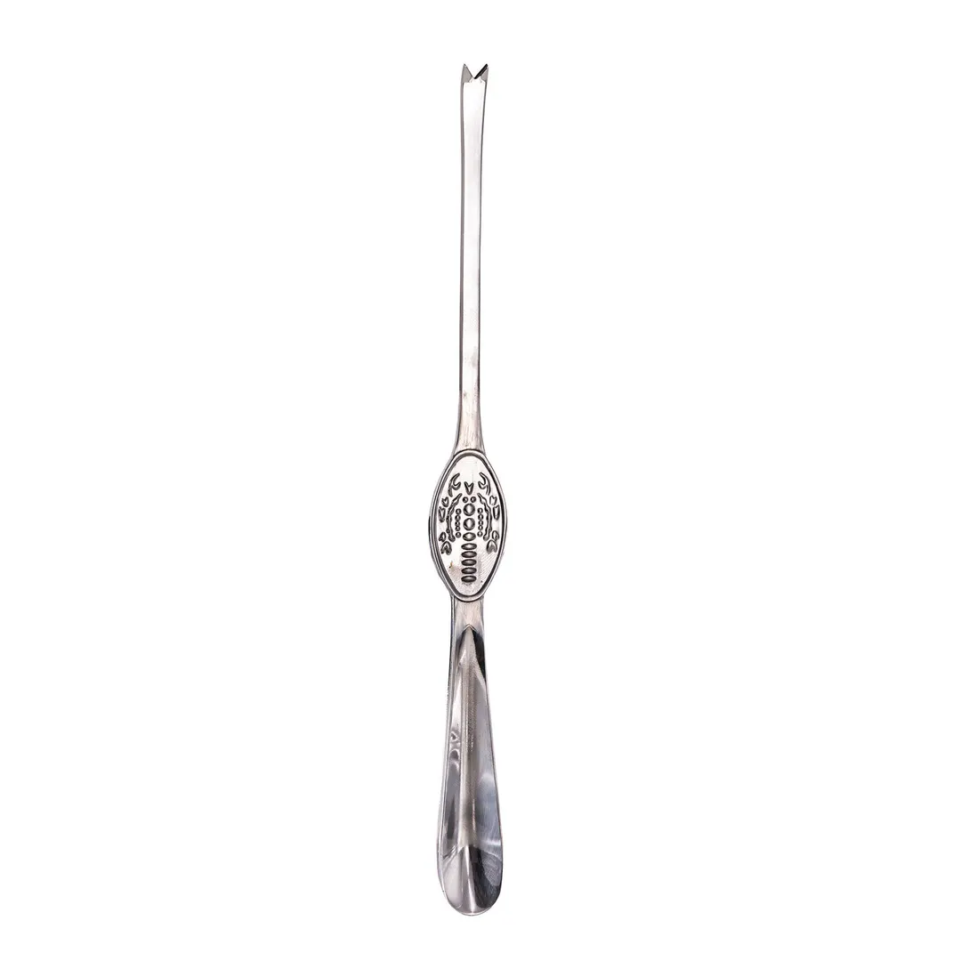 Winco LC-08 8" x 3/4" Two-Tine Seafood Picks, Decorative Lobster Stamp 18/8 Stainless Steel - 4/Pack