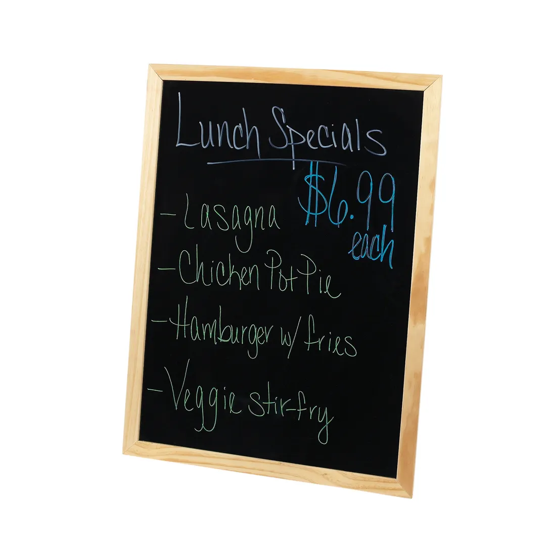 Winco MBB-1 Marker Board, 23-5/8" L x 3/4" W x 31-5/8" H, Black, Wood Frame, Marker & Eraser Set