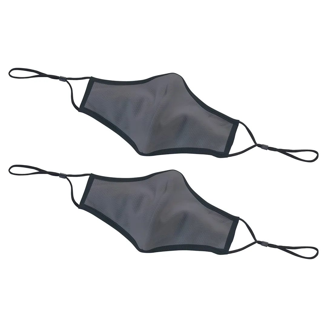 Winco MSK-4GLXL Face Mask, 7-1/4" x 5-1/2" Adjustable Clip, 2‑Ply Cotton/Polyester Gray L/XL- 2/Pack