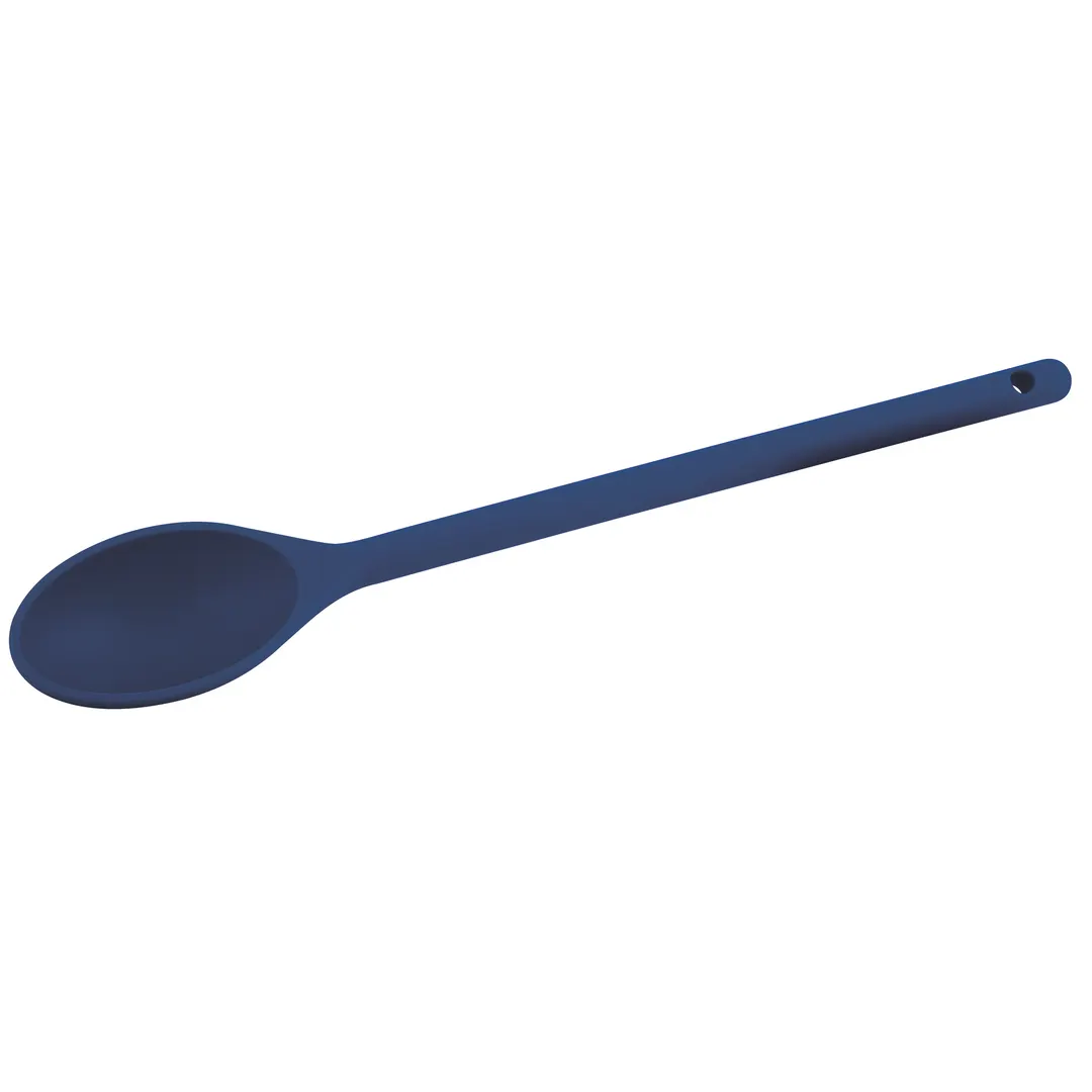 Winco NS-12B 12" Blue Nylon Heat Resistant Spoon, Heat Resistant Up To 400°F (204°C)