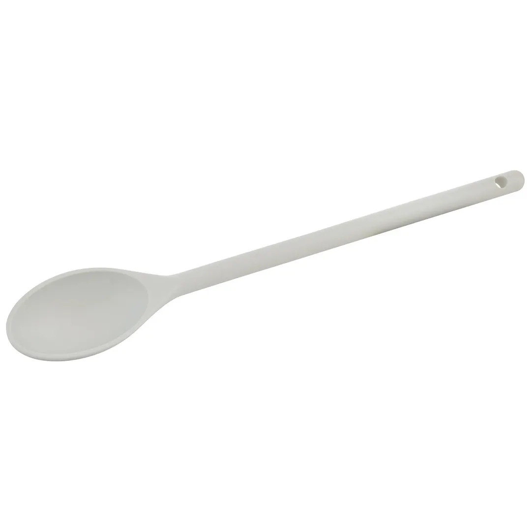 Winco NS-15W 15" Off-White Nylon Solid Serving Spoon, One-Piece