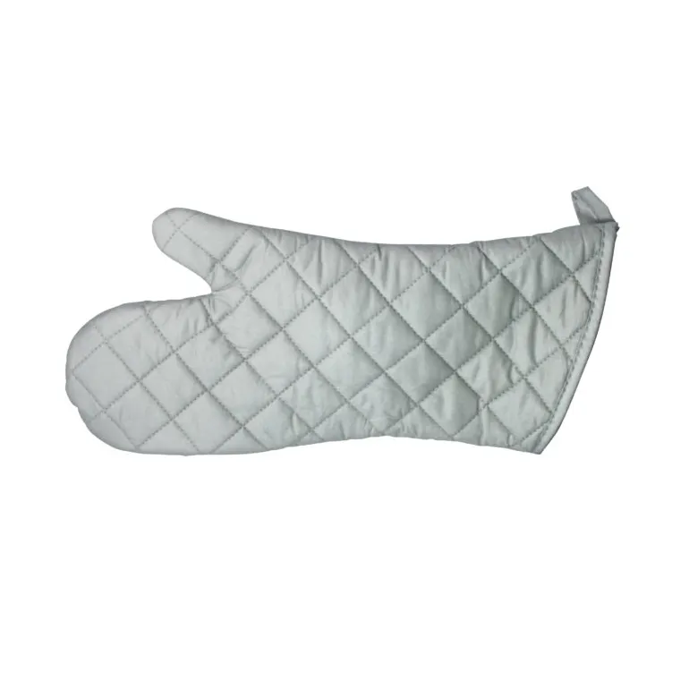 Winco OMS-15 Silver 15" Silicone Coated Oven Mitt with Cotton Interior (up to 200°F  / 93°C)