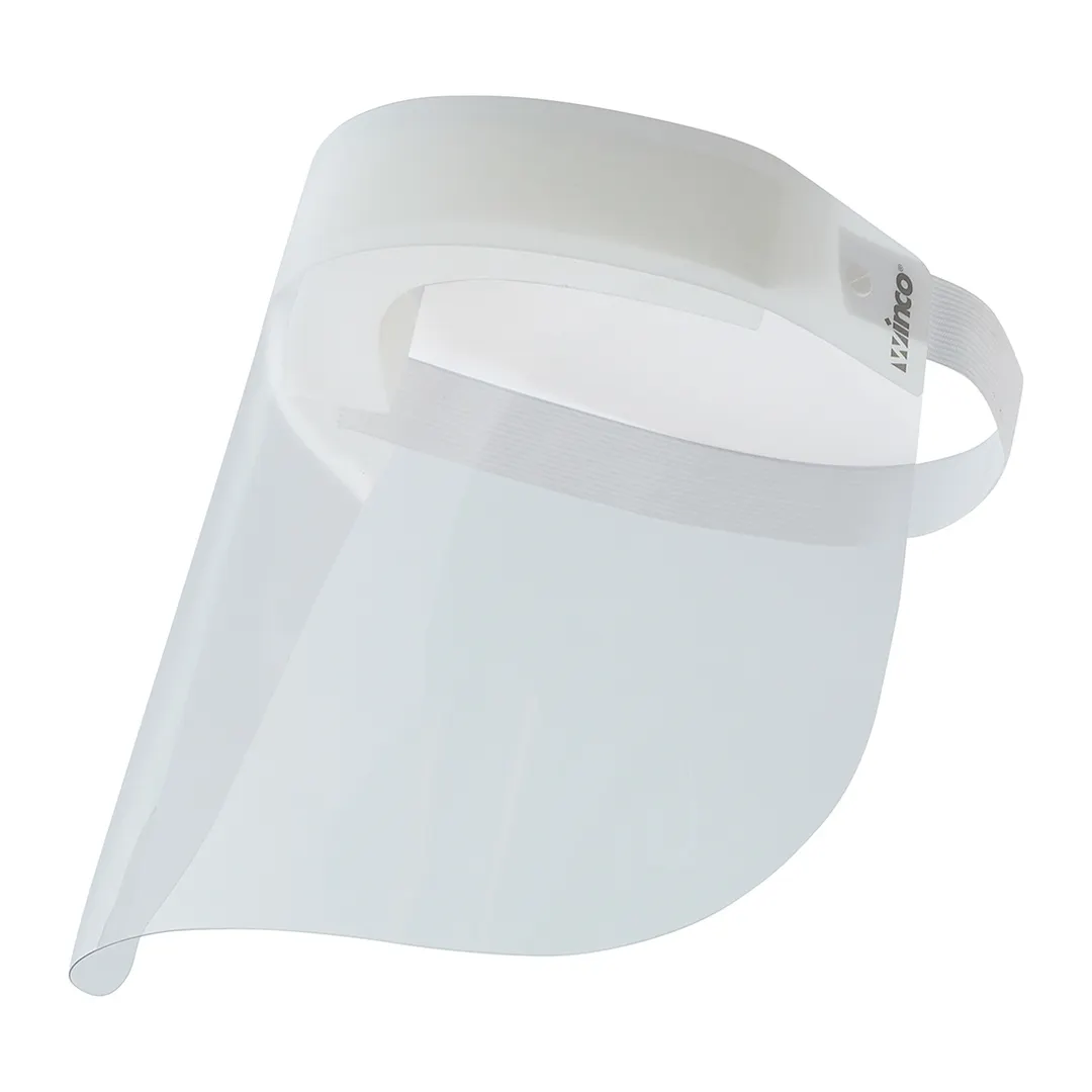 Winco PFS-1 Face Shield, 13" X 8-1/2", Anti-Splash, Anti-Fog, Elastic Headband