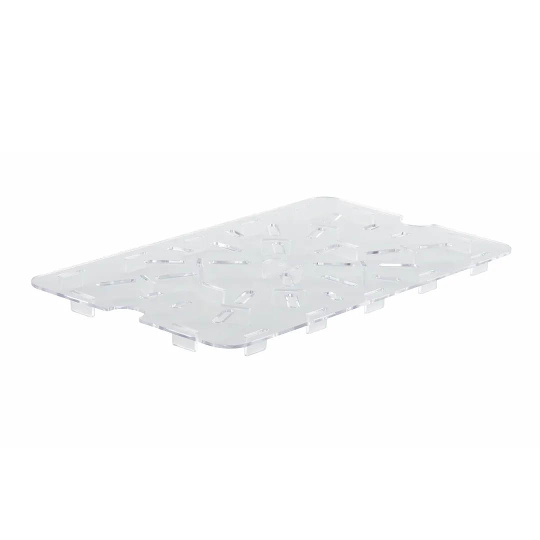 Winco PFSH-DS Clear Polycarbonate Drain Shelf for FSH & PFHW - 12" x 18"