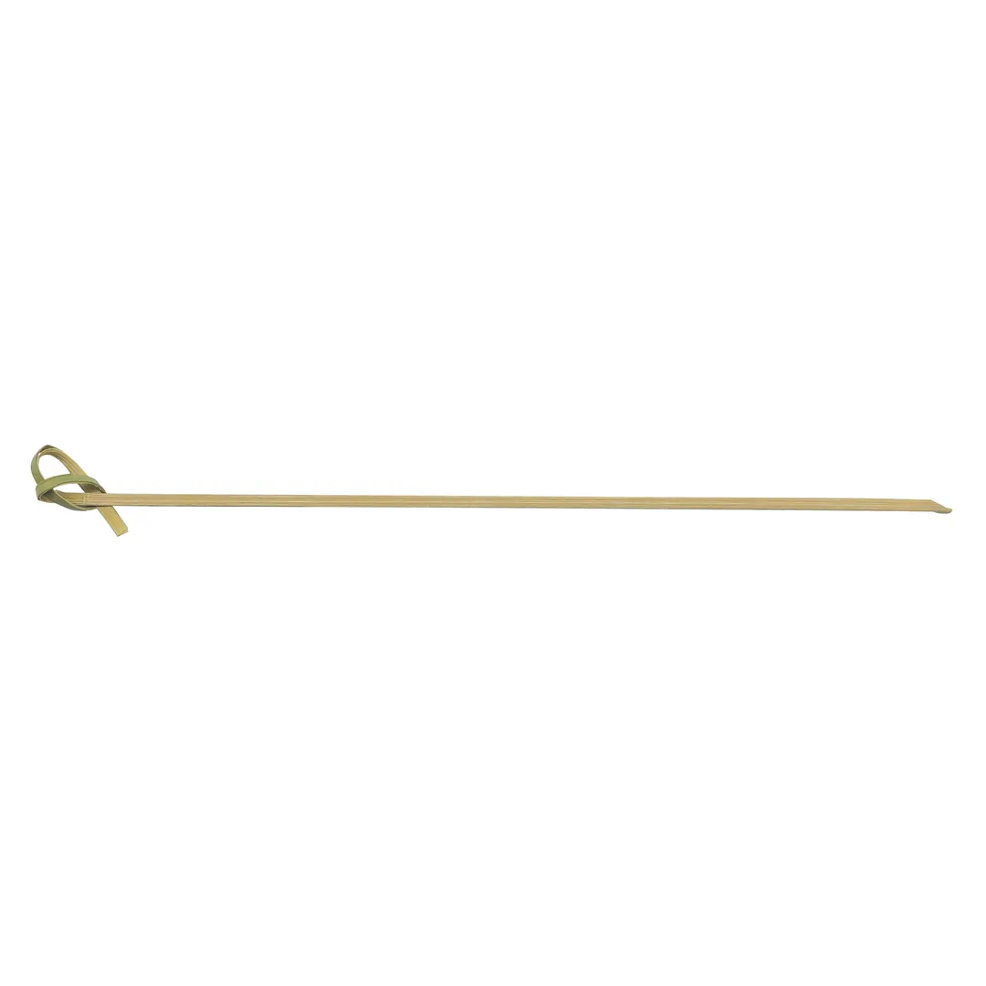 Winco PK-KT7 Bamboo Food Picks, 7" Length, Natural Wood, Knotted Top Design - 100/Pack