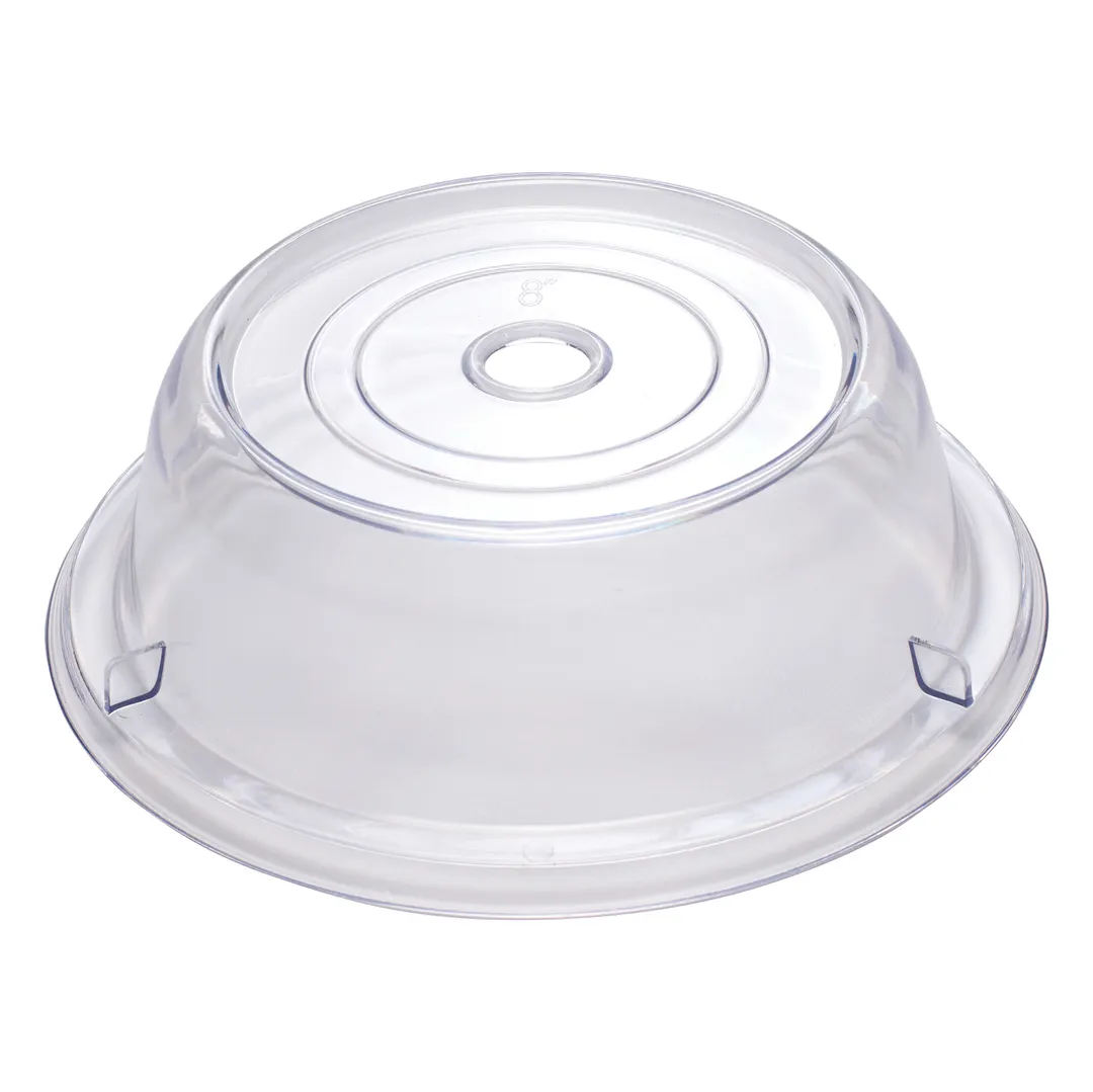 Winco PPCR-8 Clear 8" Round Polycarbonate Plate Cover - Stackable 