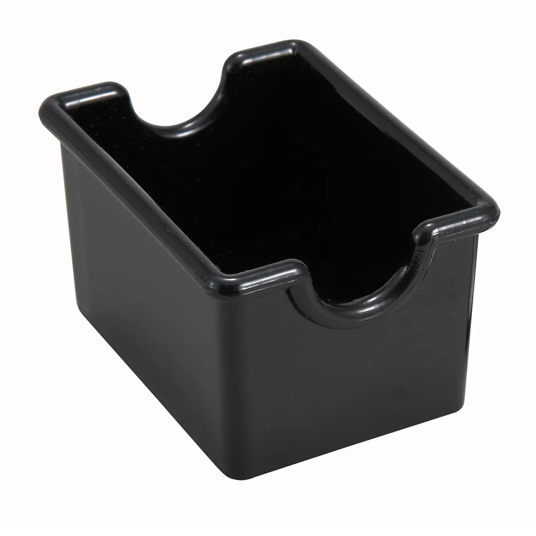 Winco PPH-1K Sugar Packet Holder 3-1/2" x 2-1/2" x 2" H black plastic aluminum housing NSF - 1 Dozen