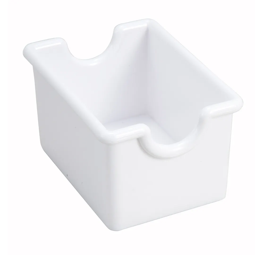Winco PPH-1W Sugar Packet Holder, 3-1/2" x 2-1/2" x 2" White Plastic, NSF Aluminum - 1 Dozen