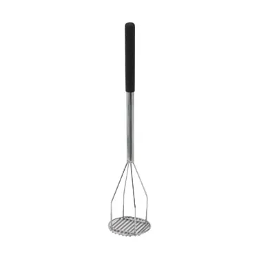 Winco PTMP-24R Chrome Plated 24" Round Faced Potato Masher with Soft Grip