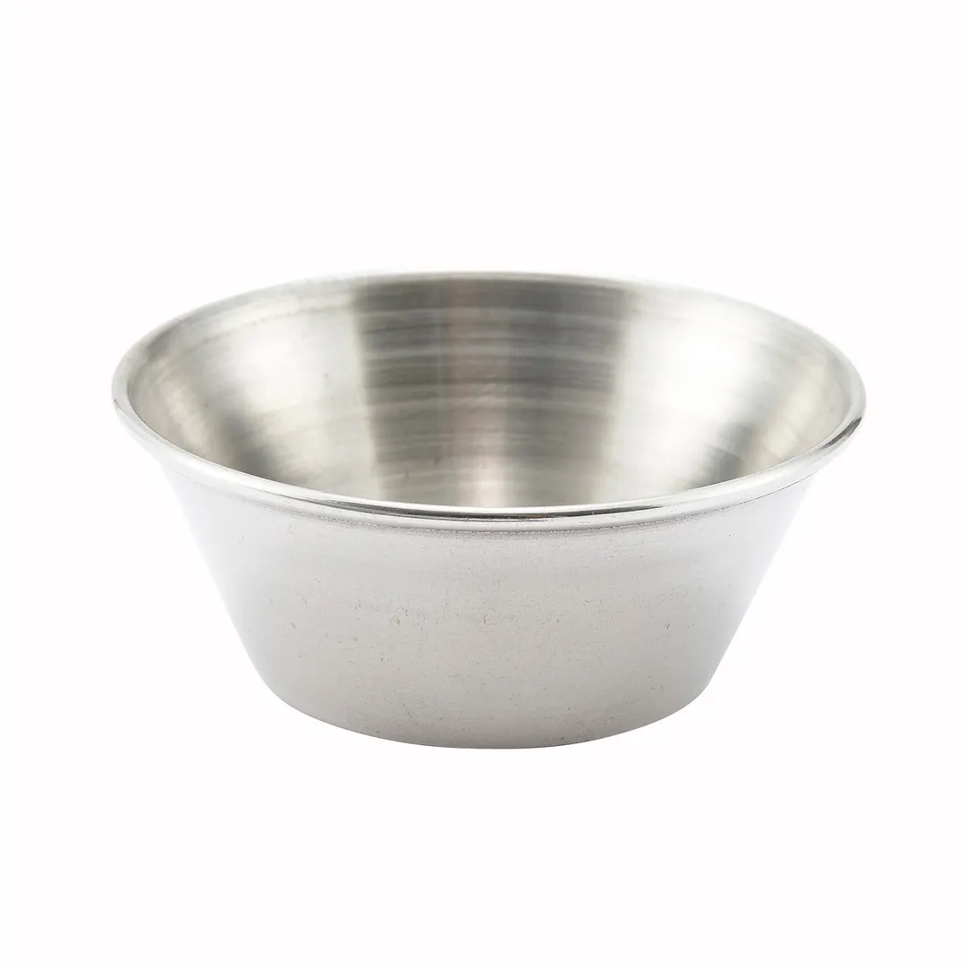 Winco SCP-15 Stainless Steel Round Sauce Cup, 1.5 oz Capacity, Durable Finish - 1 Dozen