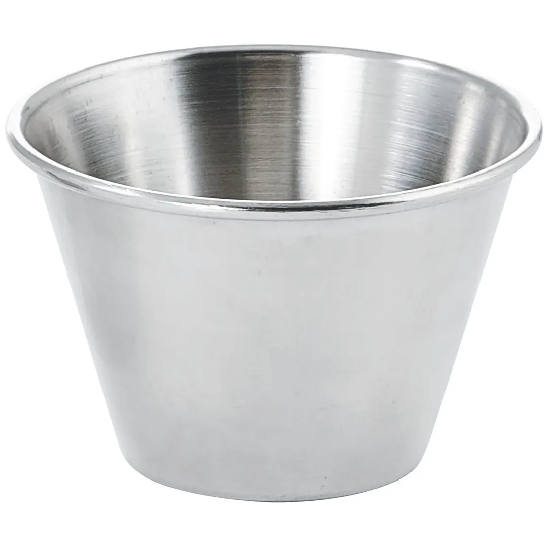 Winco SCP-40 - 4 oz Round Stainless Steel Sauce Cup/Ramekin, Polished Finish - 1 Dozen
