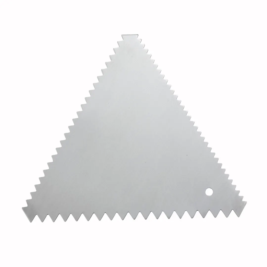 Winco SDC-6 Steel Triangle Decorating Comb, 1.0mm Thick, Fine-Medium-Coarse, NSF Certified, 6/Pack