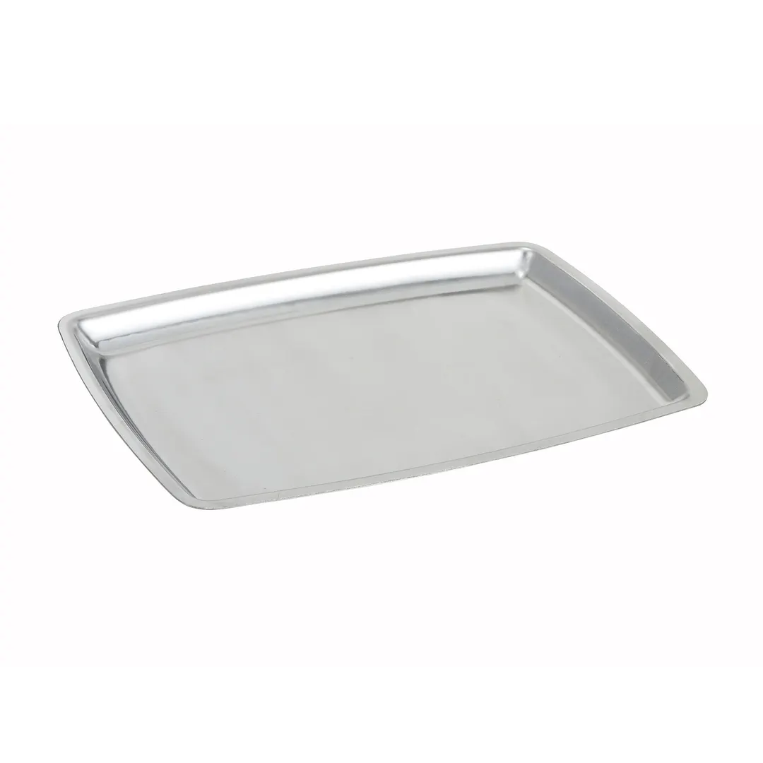 Winco SIZ-11B 11" Stainless Steel Rectangular Sizzle Platter, Oven Safe