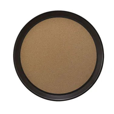 Winco TCK-14 14" Plastic Serving Tray, Brown Non-Slip Surface with Cork Liner, 14-inch Diameter, Ideal for Waitstaff
