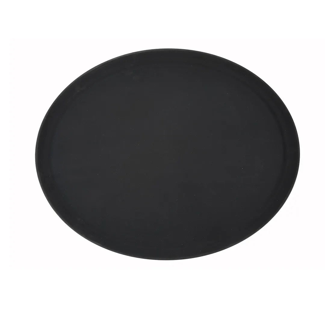 Winco TFG-2622K Oval Serving Tray, 26" x 22", Black Fiberglass, Non‑Slip Surface, NSF Approved, Peel‑Resistant