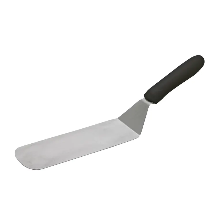 Winco TKP-90 8 1/4" Offset Turner w/ Black Plastic Handle, Stainless Steel