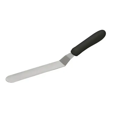 Winco TKPO-7 6 1/2" Stainless Steel Offset Spatula w/ Black Handle
