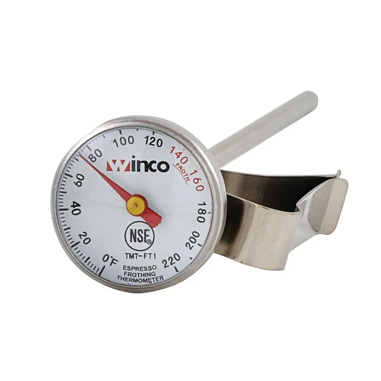 Winco TMT-FT1 Frothing Thermometer, Temperature Range 0° To 220° F, 1" Dia. Dial Face