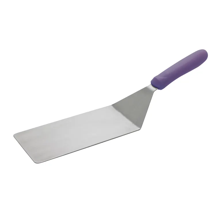Winco TWP-42P 8" x 4" Allergen Free Purple Handle Stainless Steel Offset Turner