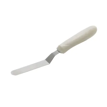 Winco TWPO-4 3 1/2" Offset Blade Stainless Steel Bakery Spatula w/ White Polypropylene Handle