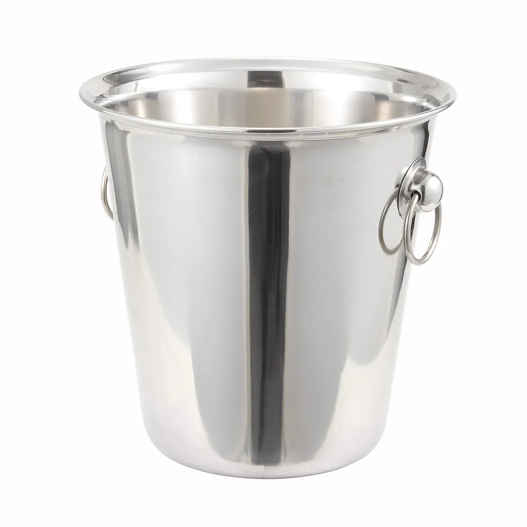 Winco WB-4 Wine Bucket, 4 qt., 7-1/2" Dia. X 8"H, Stainless Steel, Mirror Finish
