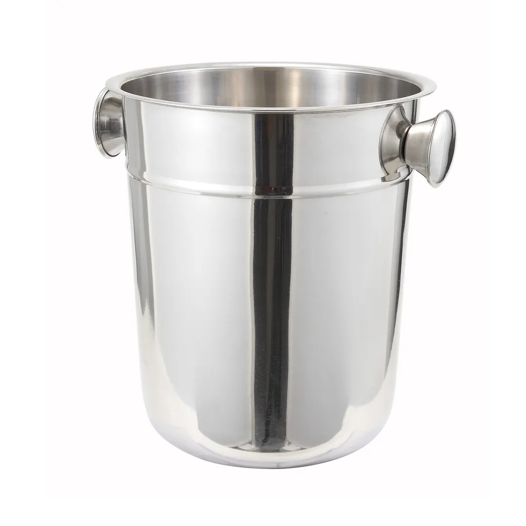 Winco WB-8 Wine Bucket, 8 qt., Round, Stainless Steel, Mirror Finish