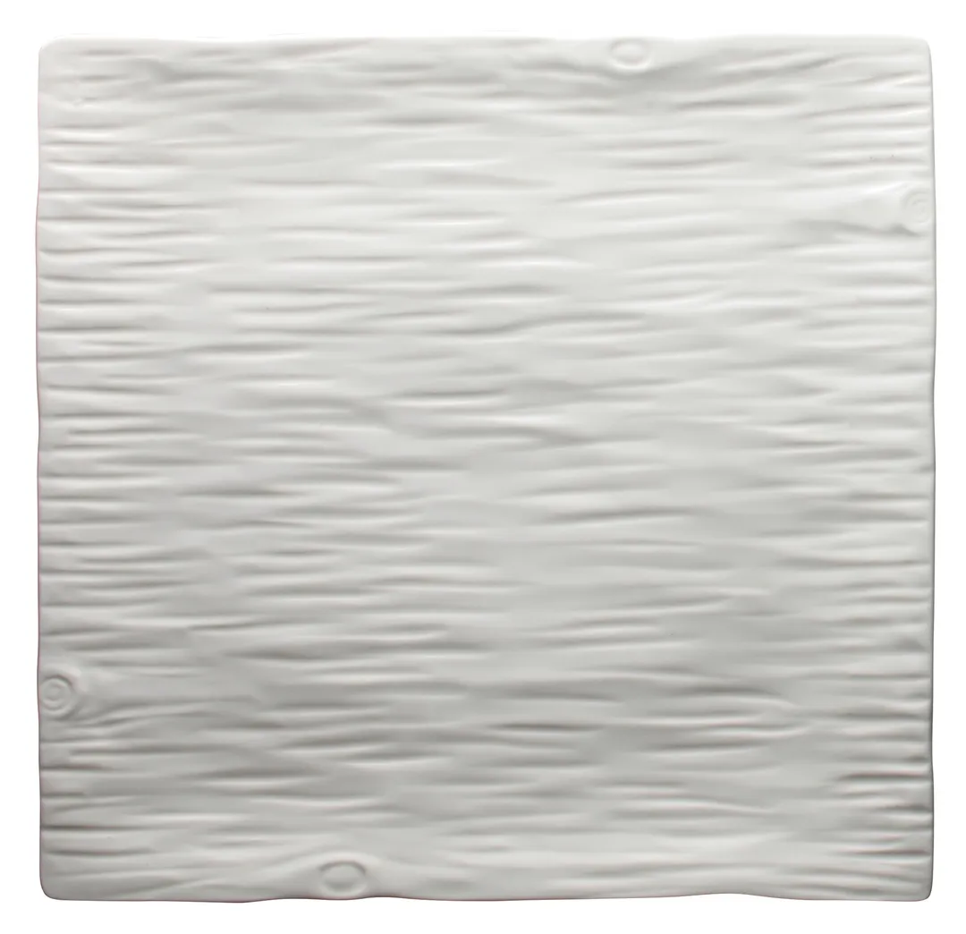 Winco WDP002-205 Dalmata™ 10-1/4" Porc. Platter, Creamy White, Woodgrain, Dishwasher‑Safe - 3/Pack