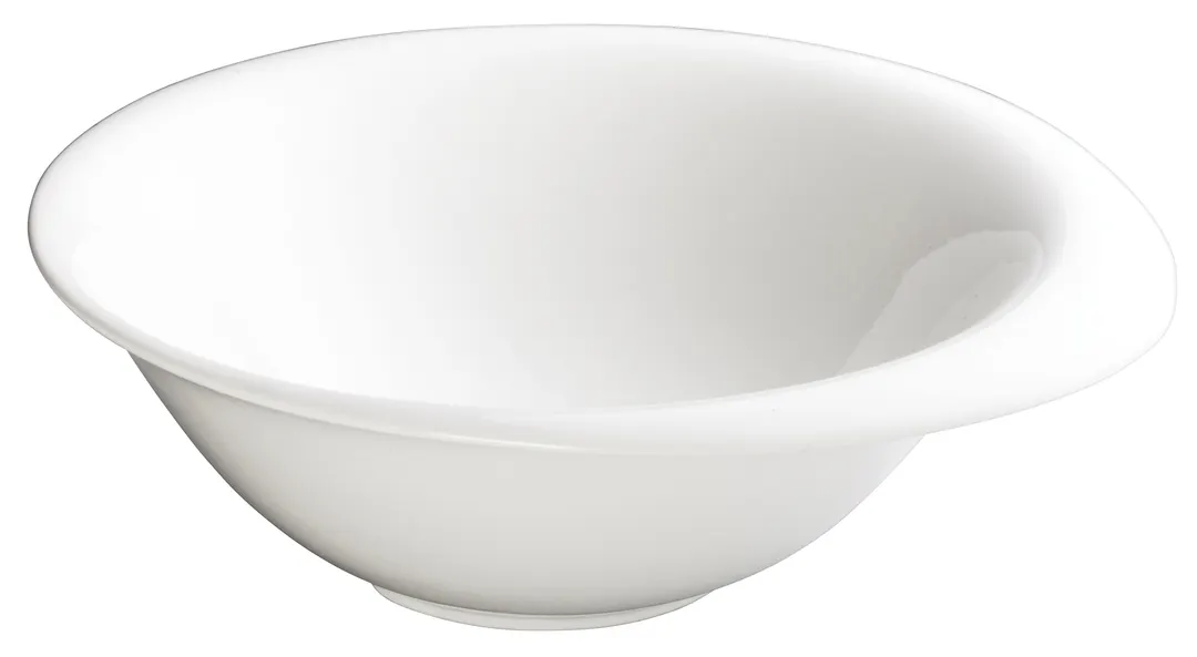 Winco WDP004-208 10" Oval Rim 50 oz Porcelain Bowl, Ocea™ Ardesia™ Creamy White - 12/Case
