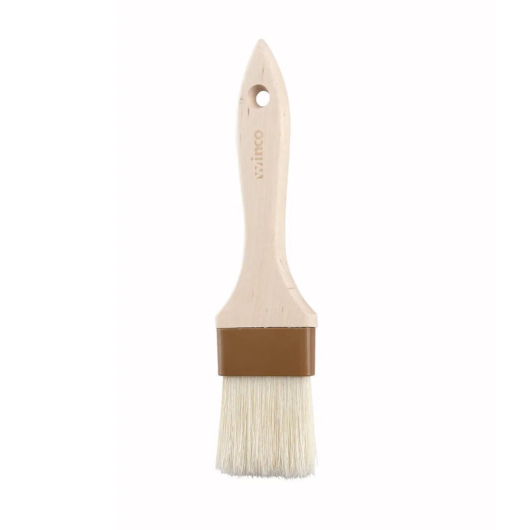 Winco WFB-20 2" Flat Boar Hair Pastry/Basting Brush , Wooden Handle, Plastic Ferrule 