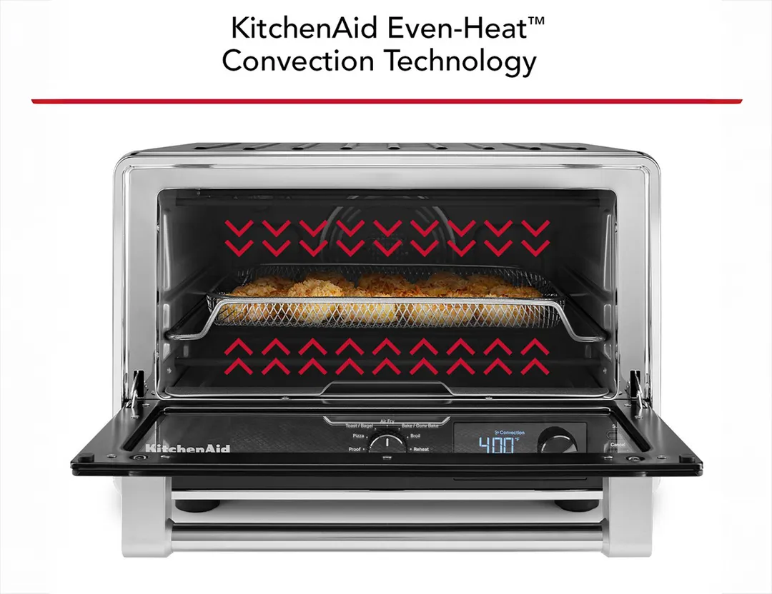 KitchenAid KCO128BM Digital Countertop Conveciton Oven / Pizza and Air Fry, Black Matte